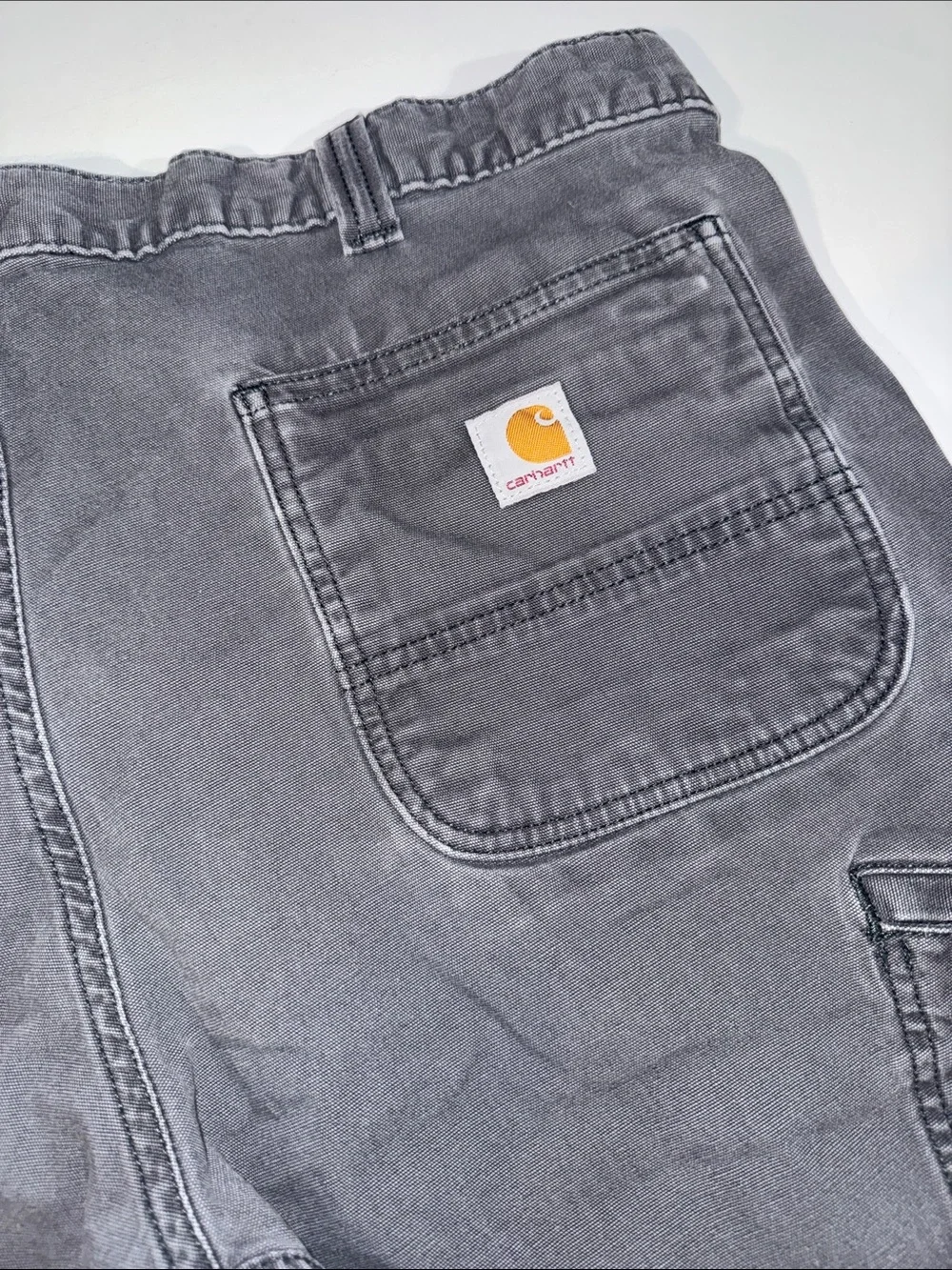 Men’s Dark Gray Relaxed Fit Double Knee Carhartt Pants size 38x32
